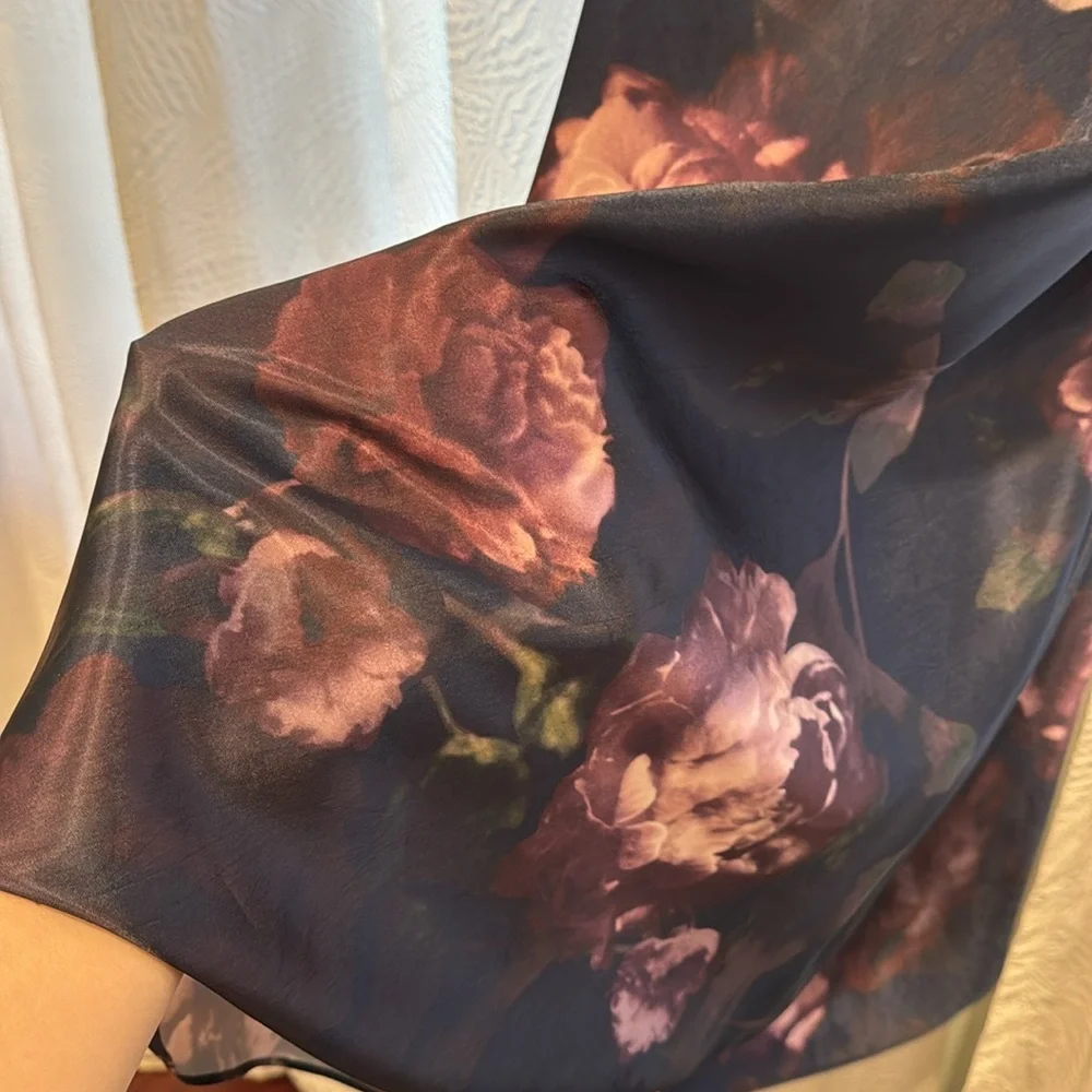 Vince Night Garden Floral Silky Midi Dress *NWT*